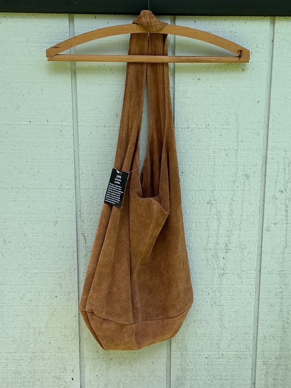 Free People leather SUEDE slouch cognac BAG - Picture 2 of 5